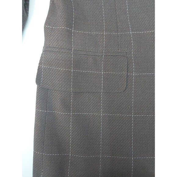 Ellen Tracy Women's Brown Square Stich Petite Blazer Size 2p - Picture 13 of 13